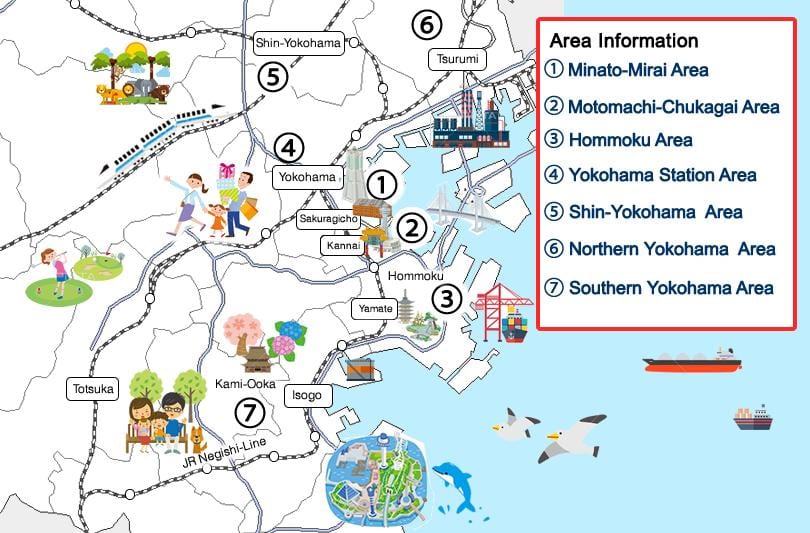Yokohama ngắm cảnh bản đồ
