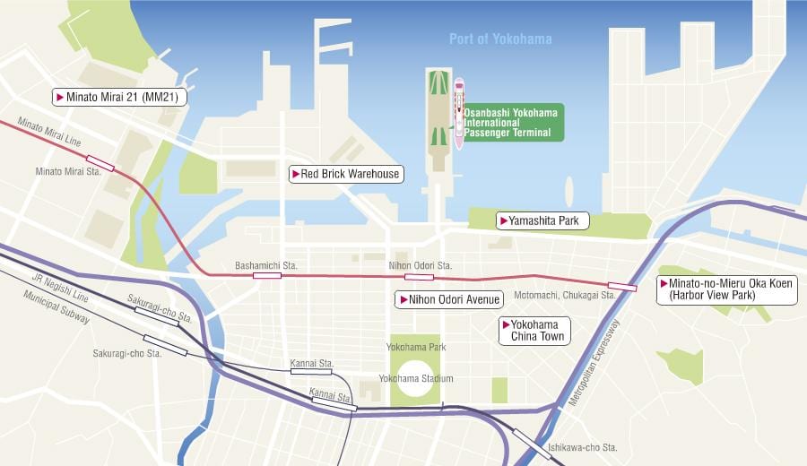 Bản đồ của Yokohama bến du thuyền 