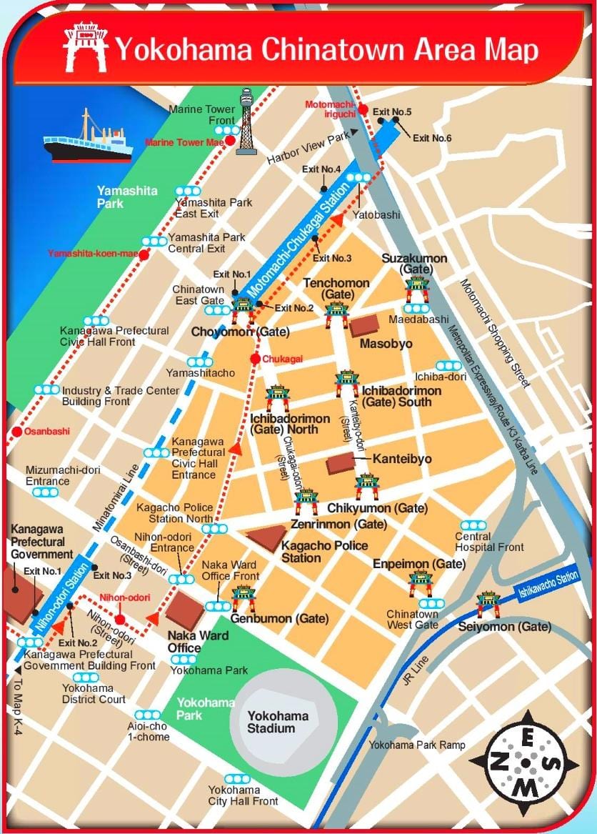 Bản đồ của Yokohama chinatown