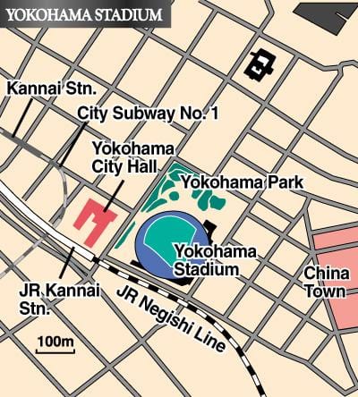Bản đồ của Yokohama sân vận động